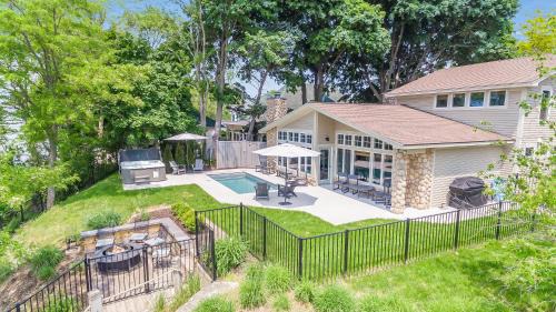 South Haven House | Lakefront Home - Pool, Hot Tub, Firepit & Private Beach!