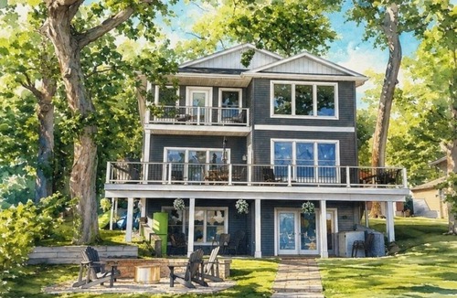 Sister Lakes House | 2024 Luxury Lakefront Escape I Dock/Fire Pit I Sunsets I Magician Lk I Sleeps 14
