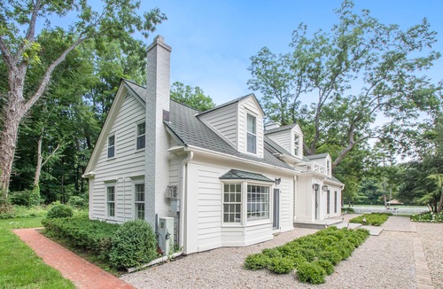 Three Oaks House | Beautiful Three Oaks Home with WiFi, Yard, Patio, Firepit, & Private Pool