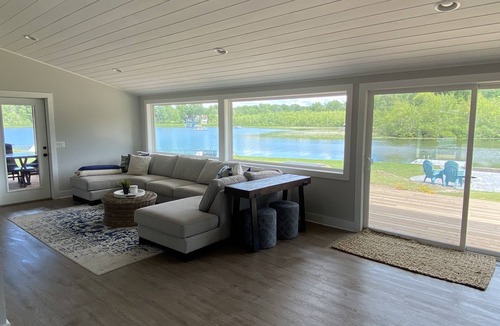 Coloma House | Brand new lakefront retreat on Paw Paw Lake with hot tub!
