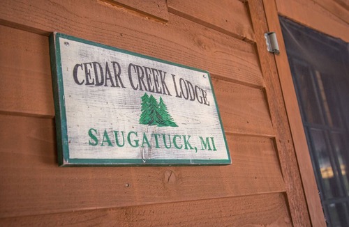 Saugatuck Cabin | Cedar Creek Lodge- Cozy Rustic Luxury Cabin- Kingfisher Cove