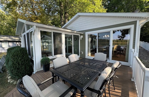 Gobles House | Charming Lakefront House with Hot Tub, Fire Pit, Kayak, and Fishing