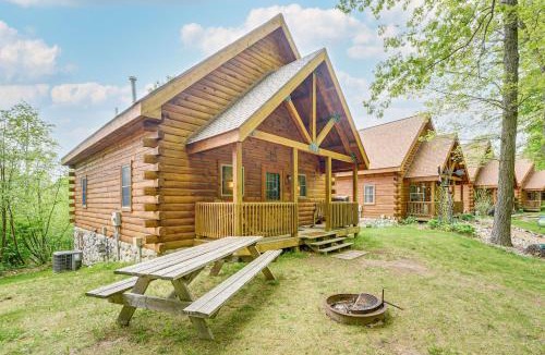 Oceana County House | Fire Pit & Porch: Warm & Woodsy Rothbury Escape!