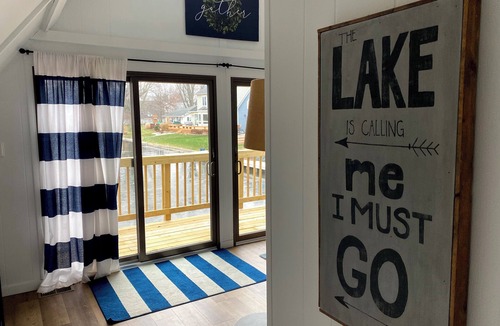 Syracuse Cottage | Lake Wawasee Channel Front A-Frame Cottage - Pier Access