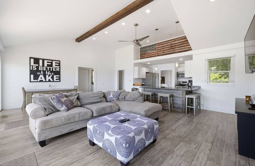 Sister Lakes House | Private Beach, Dock & Sunset Lake Days with Fire Pit Near St. Joseph Beach Town