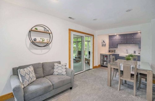 Shorewood-Tower Hills-Harbert House | Quiet remodeled cottage near downtown Sawyer - private deck, gas grill, firepit