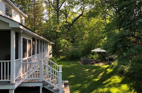 Michiana House | Remodeled Spacious Farmhouse-1 Block to Beach w/Gourmet Kitchen & Enclosed Porch