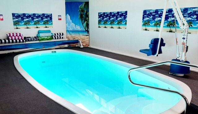 Heated indoor pool awaits! RIDE REST RELAX with family and friends