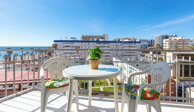 Sunny Seaside Studio with Balcony, A/C & Sea View